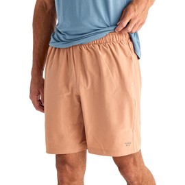 Free Fly Men's Breeze Short 8 Inch Inseam - Quick-Dry, Moisture-Wicking, Breathable Shorts with Sun Protection UPF 50+ - Rust, Large