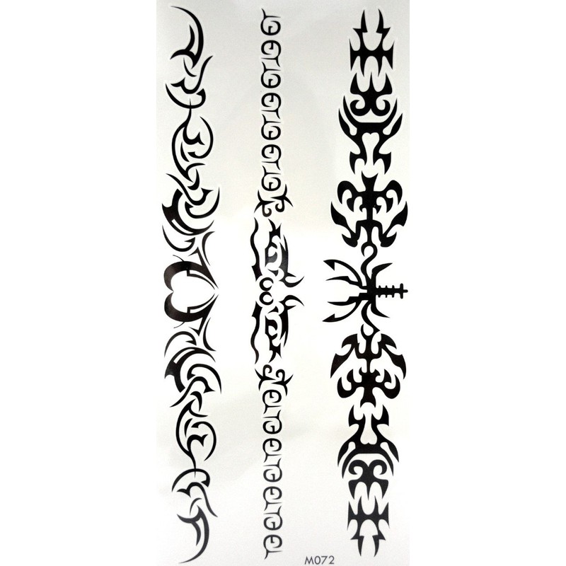 10 Christmas Temporary Tattoos Ephemeres Black Maori Non-Toxic (20CMX12 cm).