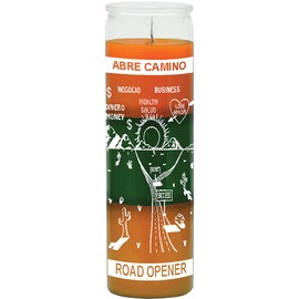 Road Opener Orange/Green/Gold Candle - Silkscreen 3 Color 7 Day
