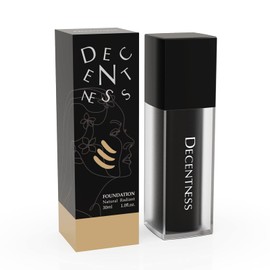 DECENTNESS Flawless Finish Foundation,Matte Creamy Natural,Minimizes Pores And Imperfections,10+ Hour Wear Long Lasting,1.0 fl.oz/30ml(Natural Radiant))