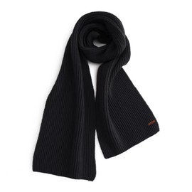 Flysluo Scarf for Men and Women, Classic Knitted Loop, Women's Men's Scarf, Winter Warm Long Knit Scarf, Knitted Scarf, Winter Scarf, Fine Knit, Unisex, Size 185 x 35 cm, black