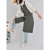LeafIn WGZ Women's Long Length Apron with Pockets, H-Type, Buckle,