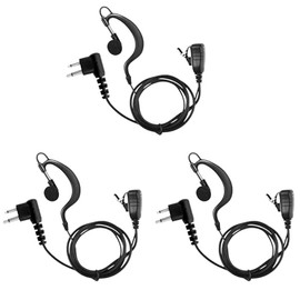 CP200D CP100D Earpiece with PTT/Mic for Motorola Walkie Talkies Radios, G-Shape Headset Compatible for Motorola CP200D, CP100D, CLS1410, RDU4100, BPR40, DTR700, RMU2080 2Pin Radios