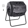 43-Gal Dual Chamber Composting Tumbler Large Tumbling Rotating Steel Frame
