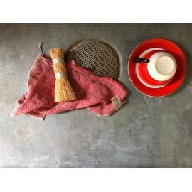 Vaxbo Lin 100% Linen DISKTRASA Dishcloth | Made in Sweden | Stunning Array of Colors (Red)