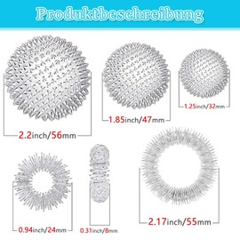 6 Piece Magnetic Massage Balls Set + 10 Pieces Acupressure Ring Finger + 4 Massage Bracelets, Skills Borderline Set, Massage Ball Magnetic, Skills, Skills Borderline, Magnetic Acupressure Balls