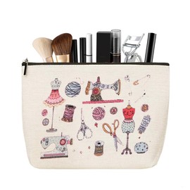 Sewing Cosmetic Makeup Bag for Quilters Seamstress Tailoring Storage Bag Organizer Tailoring Tools Zipper Bags Pouch Toiletry Makeup Travel Bags for Tailors Sewing Lovers Christmas Birthday Gifts