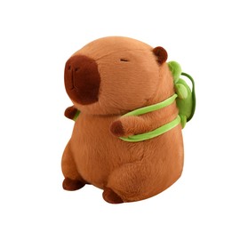 JPORSHU Capybara Plush Toy，18inch Capybara Plush with Turtle Backpack， Kawaii Capybara Stuffed Animal and Home Decor Gifts
