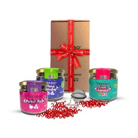 TRESSO Frascos de Tisanas Frutales y Herbales con Infusor para Té Clásico de Acero Inoxidable, Set de 4 Unidases