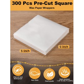 AENTGIU Candy Wrappers for Homemade Candy - 5x5 Inches 300 Pcs Wax Paper Candy Wrappers For Caramels - Confectionery Twisting Pre-Cut Parchment Sheets for Food, Chocolate, Cookies, Hamburger, Tamale