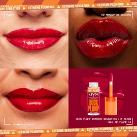 NYX Duck Plump Brillo Voluminizador Efecto Plumping, Tono 14 Hall Of Flame