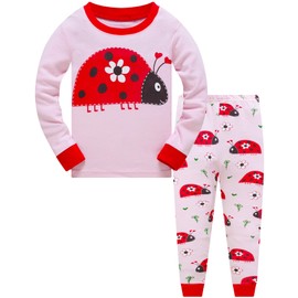 Popshion Pyjamas for Girls Little Kid Long Sleeve 100% Cotton Clothes Ladybug Sleepwears UK Size 2-7 T (Ladybug-6218 4T)