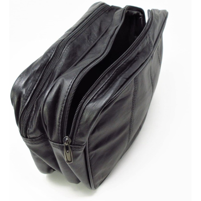 Jumbo - Toilet Bag Extra Large, Genuine Real Leather Mens
