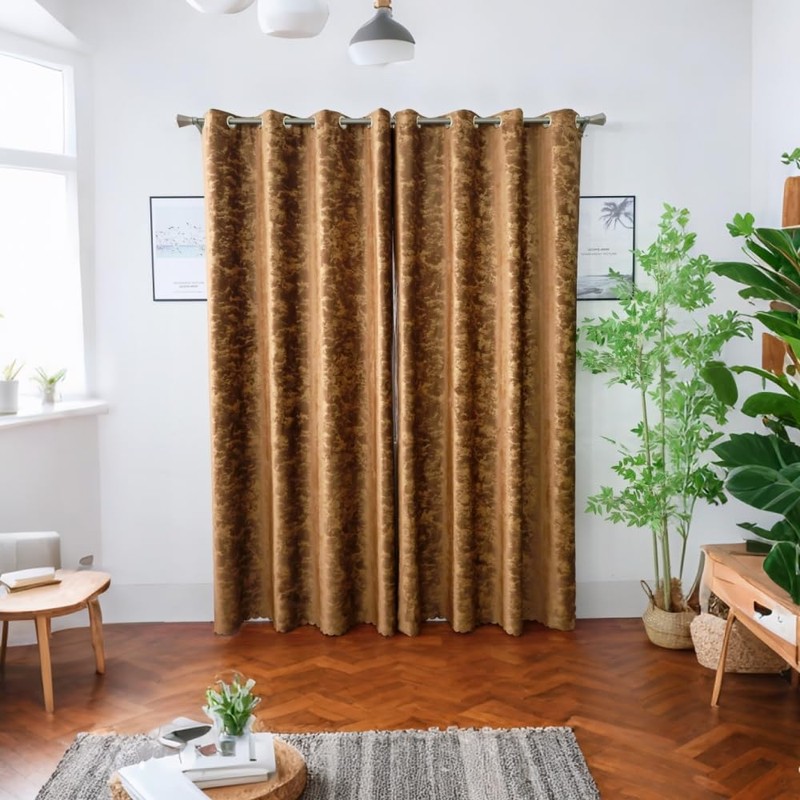 Amidoudou 1 Pair Nordic Style Luxury Velvet Curtains for Living