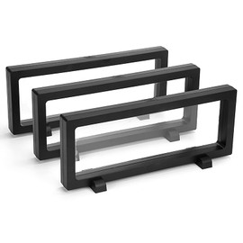 Skelang 3 Pieces Floating 3D Display Display Stand Hanging Frame for AA Medallion Antique Challenge Coin Chip Jewelry Lapel Pin 23x9x1.9cm (Black)