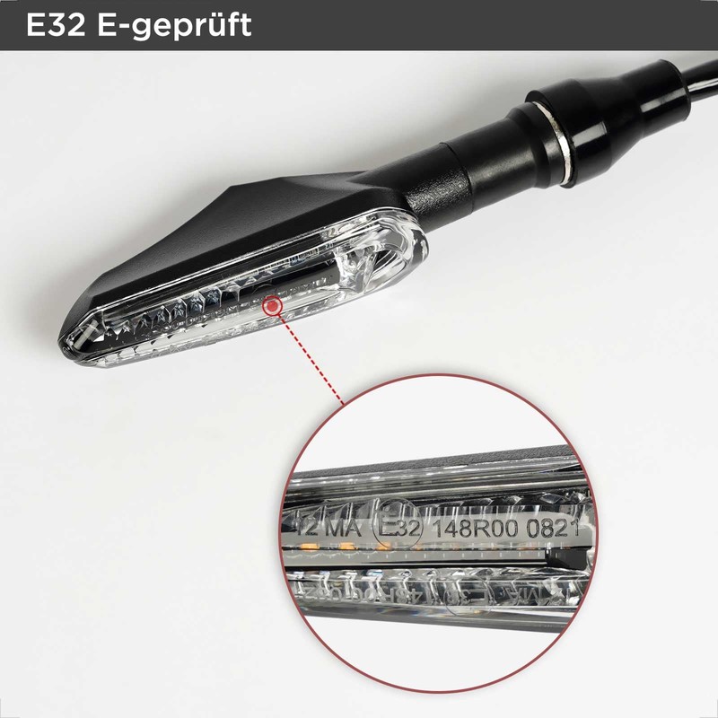 evermotor Running Effect Motorcycle Indicator LED E-Approved, Pack of 2