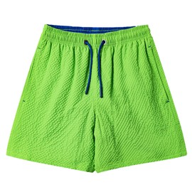 NATUST Boys' Swimming Shorts, Quick-Drying Swimming Trunks with Mesh Lining, Beach Shorts, grass green