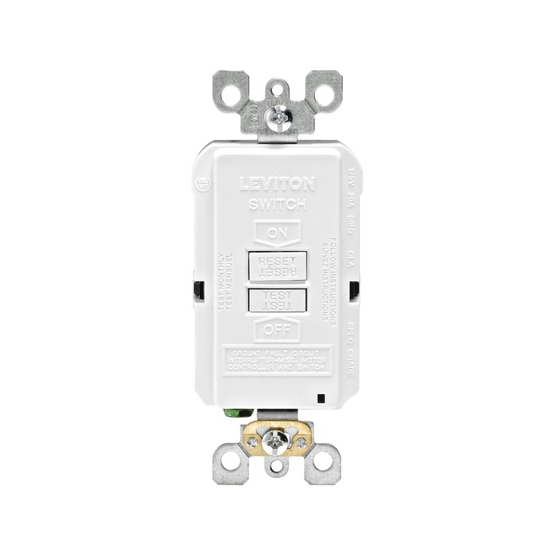 Leviton Blank Face GFCI, 20 Amp, Self Test, LED Indicator