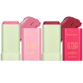 MKNZOME Pack of 2 Blush Stick for Cheeks and Lips, Cream Blush Stick, Cream Blush, Natural Matte Cream Blush, Long-Lasting, Smudge-Resistant, Natural Looking, Makeup Smooth Liquid Blush