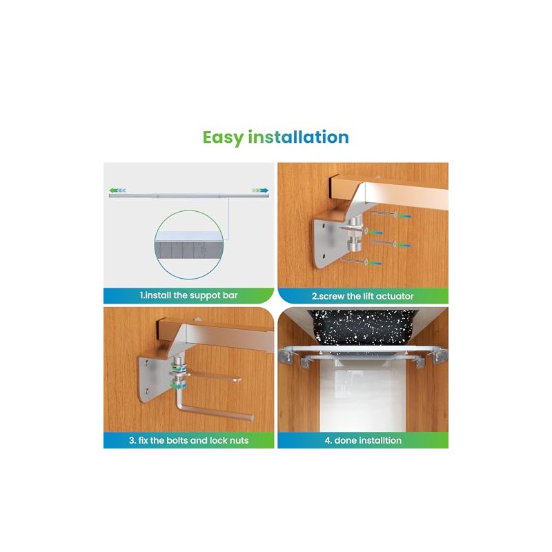 Undermount Sink Brackets, Adjustable Stainless Steel Sink Installation Kit for