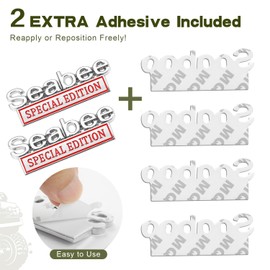 YQCQWL 2 Pack Seabee Special Edition Car Emblem with 4 Adhesives, 3D Badge Decal for Trucks, Metal Stickers Replacement Fit Universal Vehicle, Veteran Gifts for Men (Silver & Red)