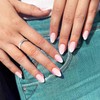 Xumann French Tip False Nails, Short Press on Nails Almond,