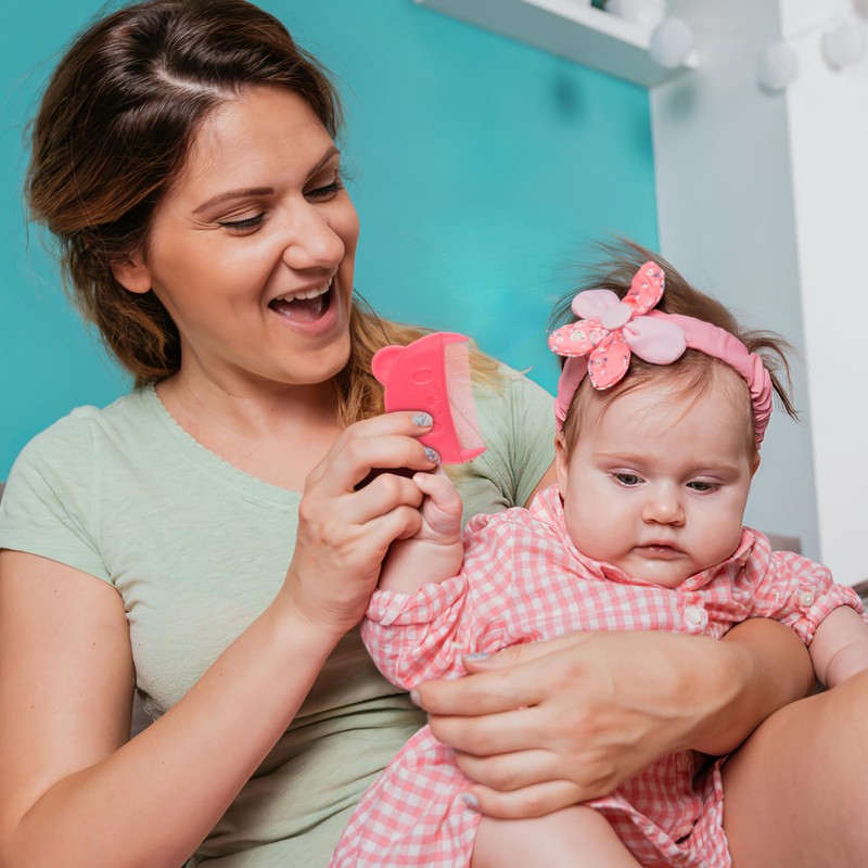 DOITOOL 2pcs Baby Hair Combs, Cute Bear Shaped Fine Tooth