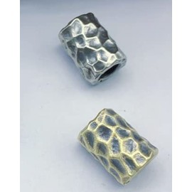 2pcs Hammer Grain Craters Silver & Yellow EDC Out Brass Knife Beads Umbrella Rope Cord Outdoor Knife Pendant Paracord Lanyard Bead