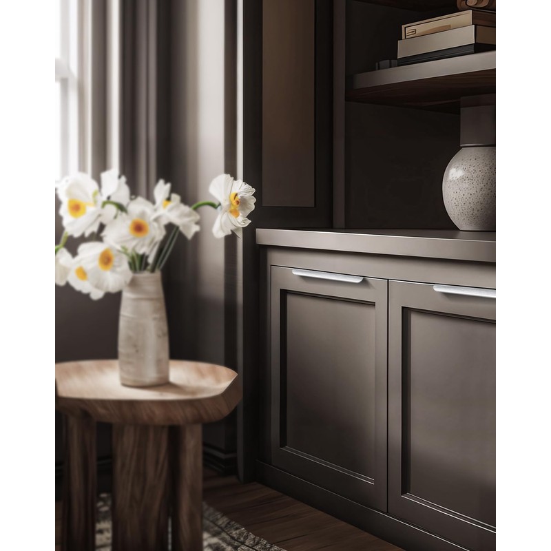 BaiNong 5 Pack 8 inch self Adhesive Cabinet pulls Silvery