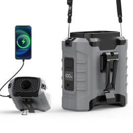 Ayuanb 10000mAh Personal Portable Waist Fan with 5 Speeds, Clip on Wearable with Digital Display, Rechargeable Battery Operated, 40H Cooling, for Outdoor Travel Camping (Gray)