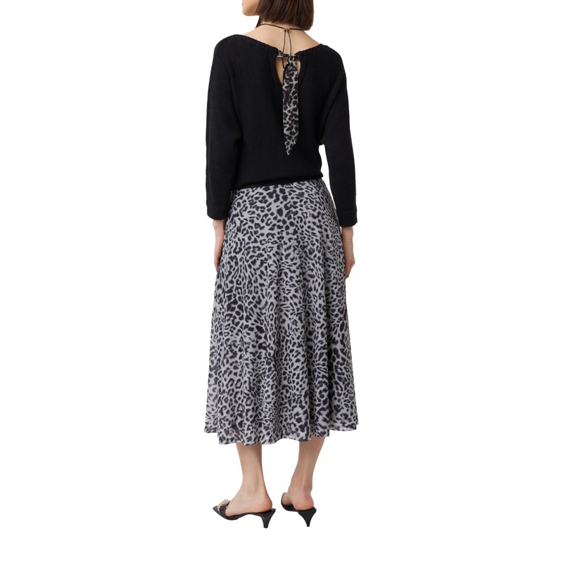 Mesh-Rock in Midi Länge schwarz 42