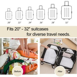 RUIOMII Travel Suitcase Organizer,Travel Essentials Koffer Organizer Set PackwüRfel Packing Cubes Kompression,Travel Organizer Kofferorganizer Rucksack Organizer Backpacking(Schwarz, 7-Teiliges Set)