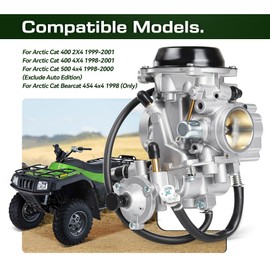 0470-361 Carburetor Carb w/Diaphragm Cover for Arctic Cat 400 2x4/4x4 1998-2001 Bearcat 454 4x4 1998 500 4x4 1998-2000 (Exclude Auto Edition) 0470-362