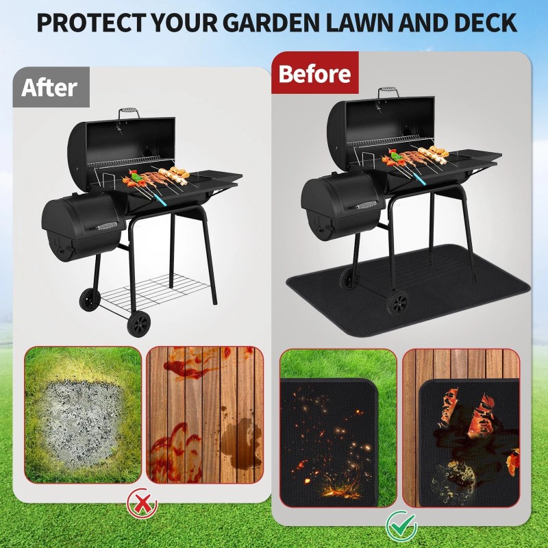 Goduck 60 x 40 Inch Under Grill Mats for Outdoor