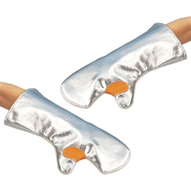As One 6-941-01 Heat Resistant Gloves, Aluminum Carbon, Kevlar R, Leather, Long Type, 1 Pair