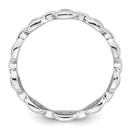 Auriga Fine Jewelry Sterling Silver Rhodium-plated Polished Mariner Link Fashion Ring Size 7