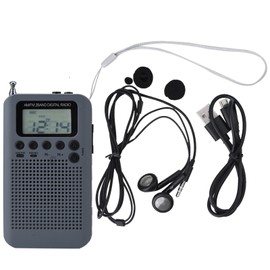 AM/ FM Decoding Digital Radio 2 Band 8UV Stereo Radio Digital Tuning Radio Pocket Radio Grey