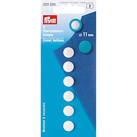 Prym Cover Buttons, White, 11 mm