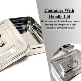 Stainless Steel Fishing Accessories Storage Box For Fisherman Hooks, Casting Sinker Weights, Round Split Shot Fish Gear for Angler's Outdoor Adventure Carrying Container With Lid (8"L x 5"W x 2"H)