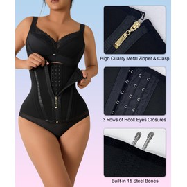 GainKee Cincher for Women Waist Trainer Tummy Control Shapewear Corset Girdle Mesh Body Shaper Sweat Belly Band Wrap Black