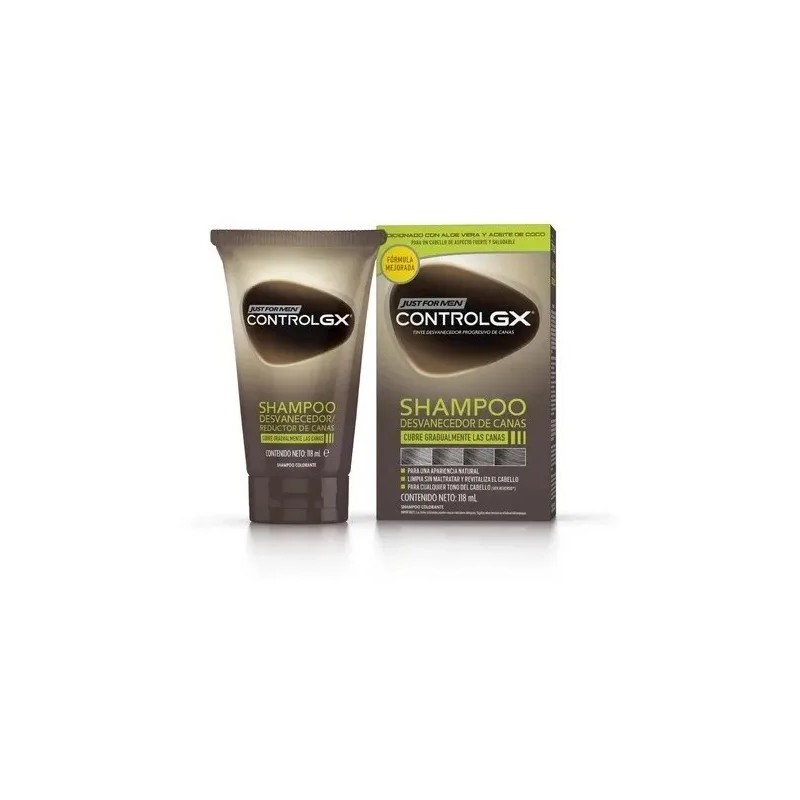Shampoo Desvanecedor De Canas Just For Men Control Gx
