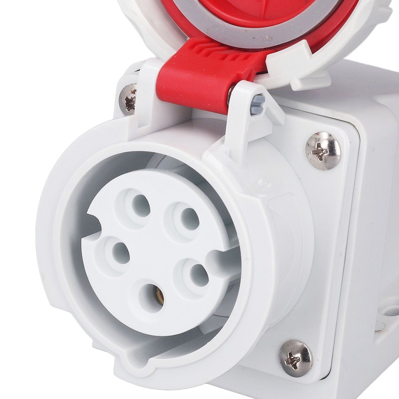 Industrial Connector Socket 16A 5 Pin 3P+N+E Surface Mount IP67