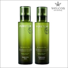 Welcos Puretem Pure Vera 2 types (skin + emulsion) Choose 1 from single item/special set Single item/no box / 웰코스 퓨어템 퓨어베라 2종 (스킨+에멀젼) 단품/기획세트 중 택1 단품/박스없음