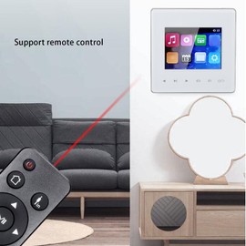 Generic Wall Mount Music Amplifier, 32G Touch Screen Bluetooth Smart Bluetooth Wall Amplifier with Timing On Off Background Music Player Control Panel for Ceiling Speaker