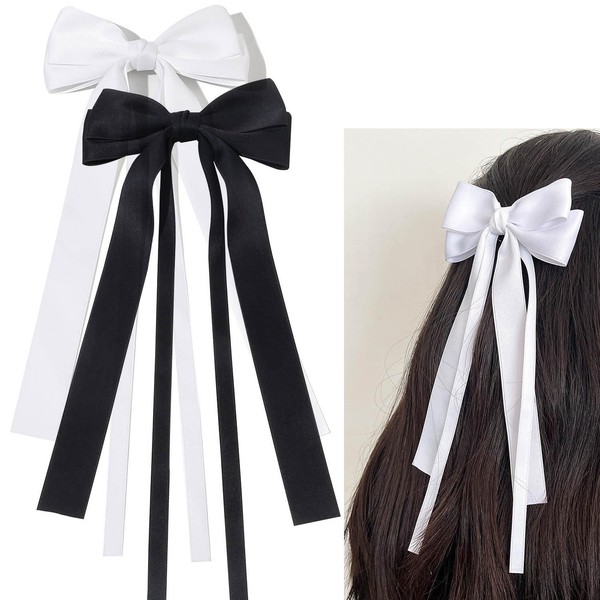 Tassel Ribbon Bow Hair Clips Bowknot Hair Clip 2Pcs Hair