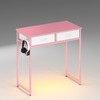 Pinmoco Small Desk with 2 Fabric Storage Drawers, Vanity Desk