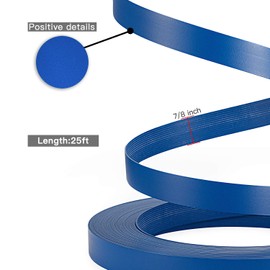 ZYJT PVC Edge Banding, 7/8" x 25ft Pre-Glued Flexible Durable Real Blue Edge Trim for DIY Table Cabinet Furniture Decorative Trim