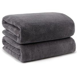 Orighty Microfiber Bath Towel Set Pack of 2(27’’ x 54’’) - Soft Feel, Highly Absorbent, Quick Drying for Body, Sport, Yoga, SPA, Fitness - Grey