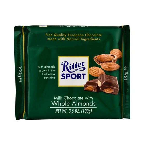 Ritter Sport Milk Chocolate Bar Whole Almonds -- 3.5 oz - 2 pc