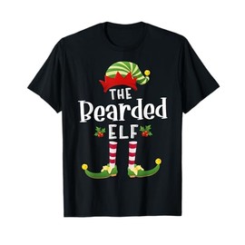 Bearded Christmas Elf Matching Pajama X-Mas Party T-Shirt